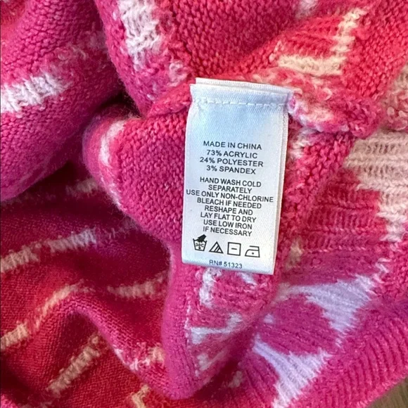 CeCe Heart Bow Fair Isle Sweater - M - Picture 5 of 6